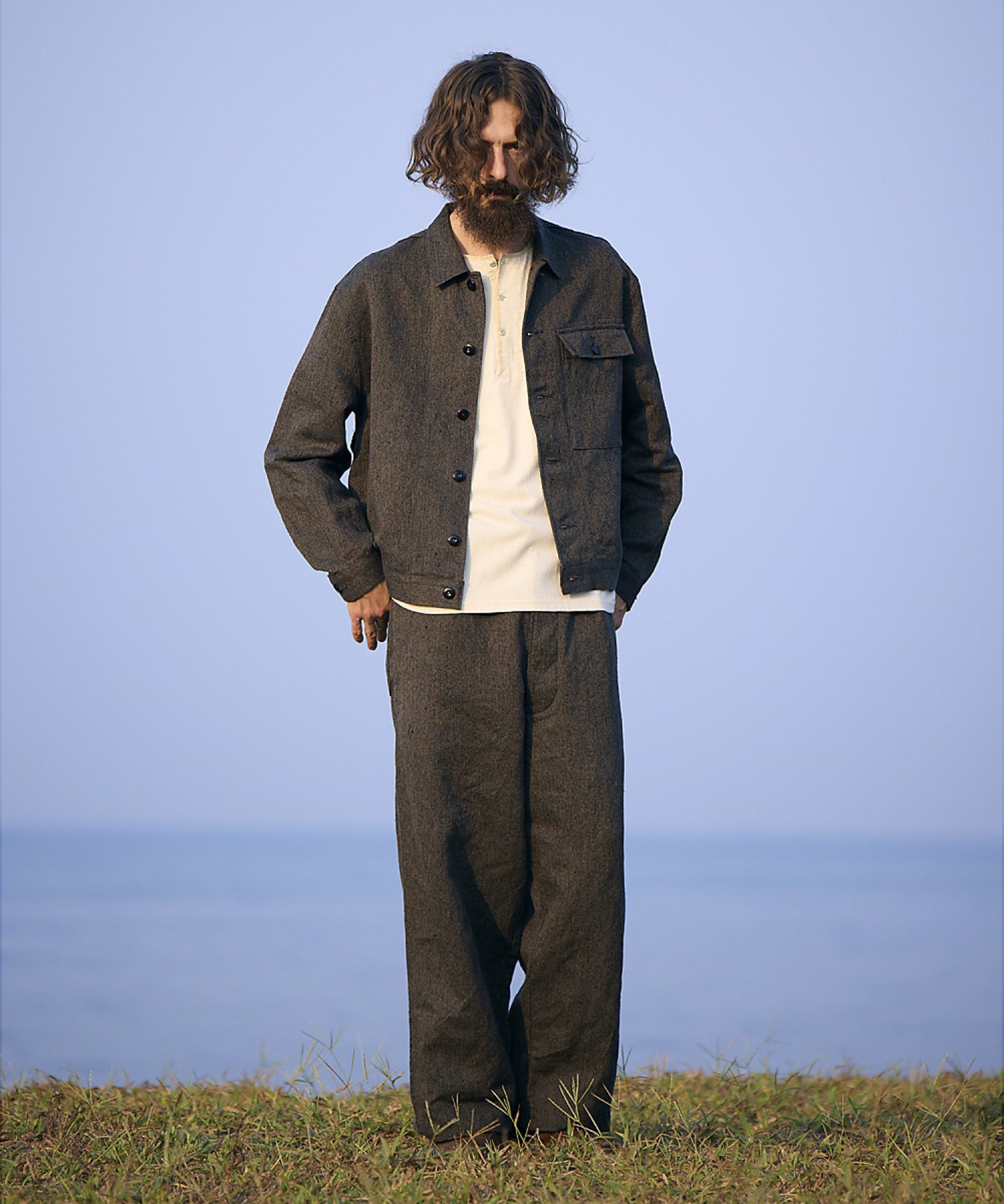 Nigel Cabourn 【公式】ナイジェル・ケーボン / MAN / フレンチワークジャケット - ミッ ナイジェル・ケーボン ジャケット・アウター ブルゾン・ジャンパー グレー【送料無料】
