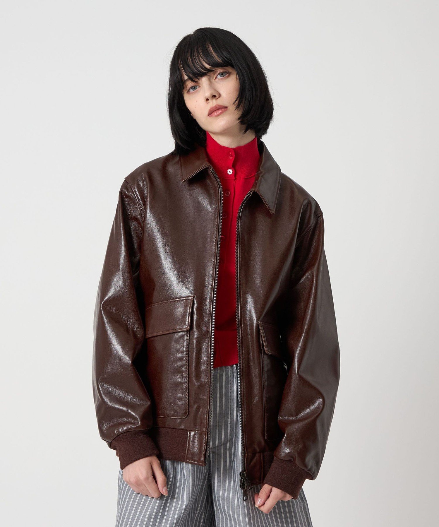 【SALE／40%OFF】BEAUTY&YOUTH UNITED ARROWS ＜H＞ゴートレザー ブルゾン ユナイテッドアローズ アウトレット ジャケット・アウター その他のジャケット・アウター ブラウン【送料無料】 stylife-15718024 Rakuten Fashion パッケージ画像