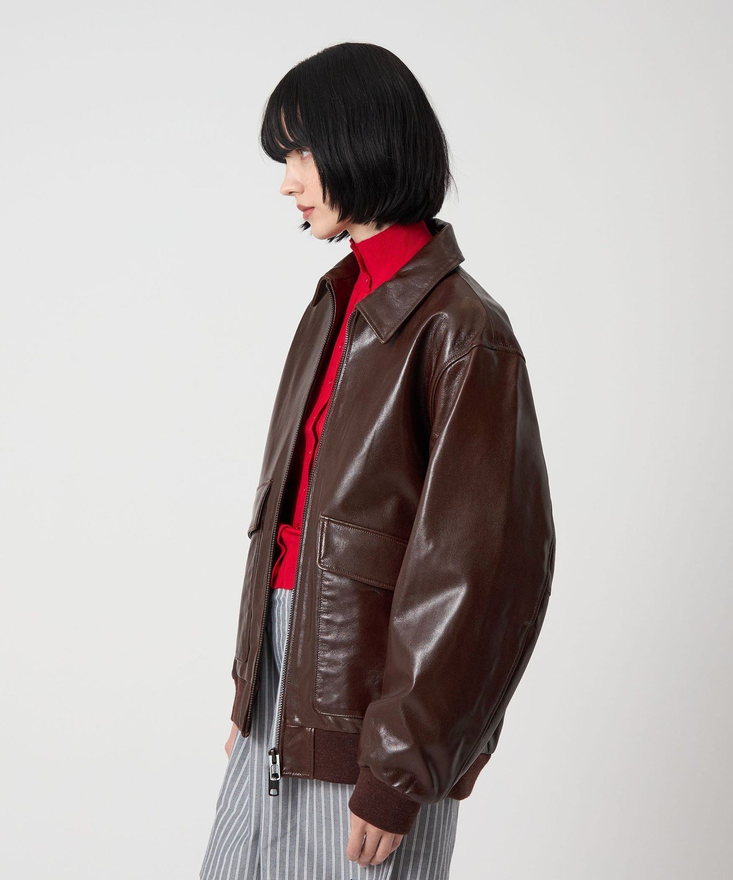 【SALE／40%OFF】BEAUTY&YOUTH UNITED ARROWS ＜H＞ゴートレザー ブルゾン ユナイテッドアローズ アウトレット ジャケット・アウター その他のジャケット・アウター ブラウン【送料無料】 stylife-15718024 Rakuten Fashion サンプル画像2