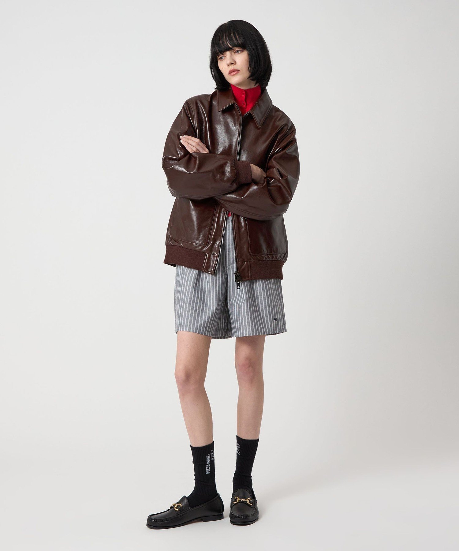 【SALE／40%OFF】BEAUTY&YOUTH UNITED ARROWS ＜H＞ゴートレザー ブルゾン ユナイテッドアローズ アウトレット ジャケット・アウター その他のジャケット・アウター ブラウン【送料無料】 stylife-15718024 Rakuten Fashion サンプル画像3