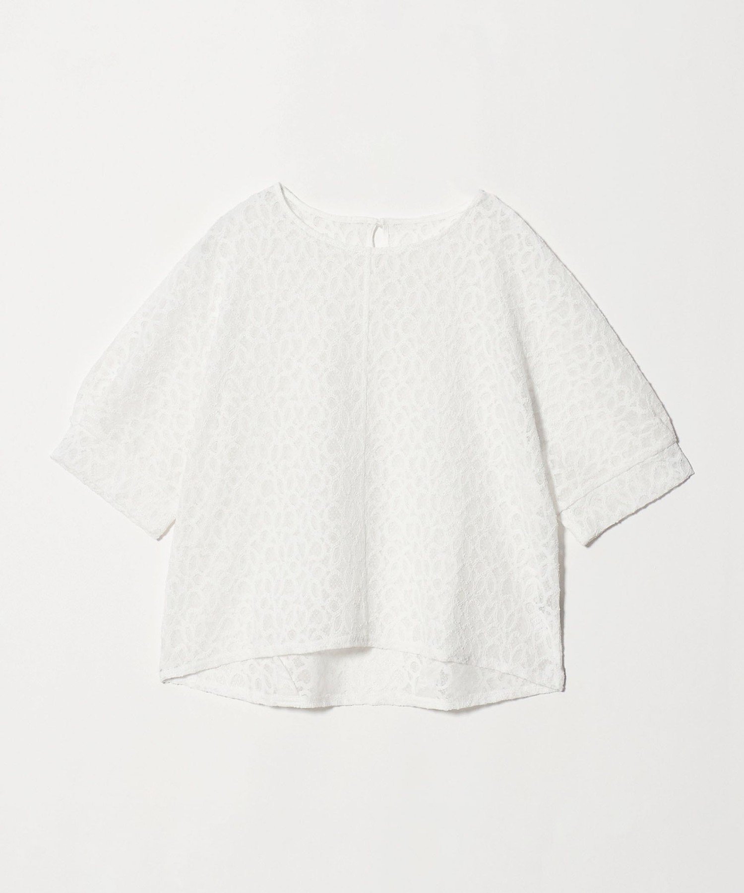 レース プルオーバー カットソー ユナイテッドアローズ グリーンレーベルリラクシング トップス カットソー・Tシャツ ホワイト ブラック