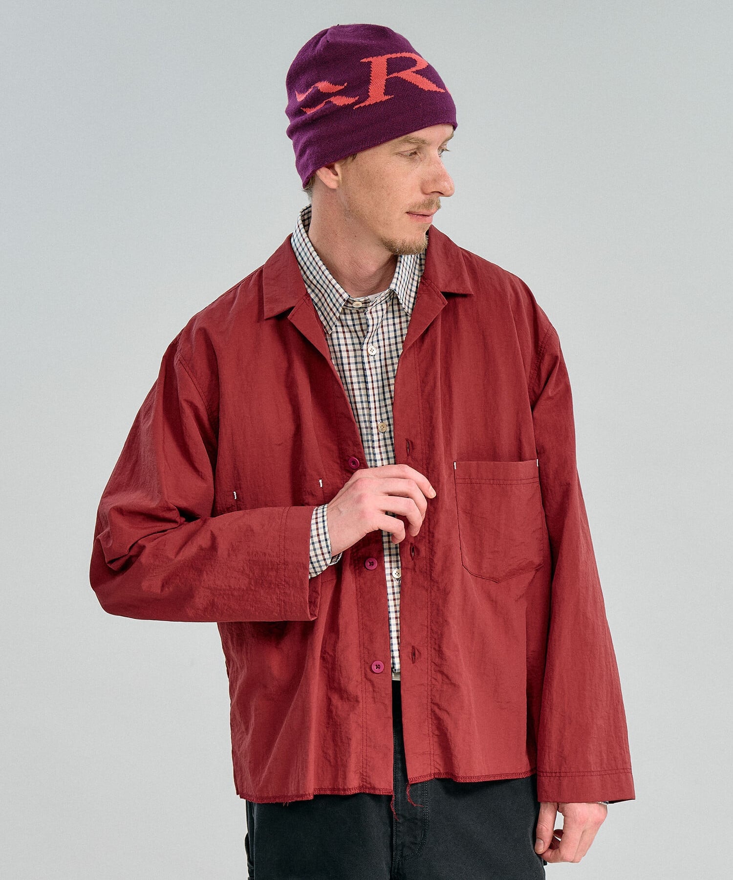 Bshop MORIKAGE SHIRT KYOTO ｜＜別注＞オープンカラーシャツ MEN ビショップ トップス シャツ・ブラウス ネイビー ブラウン レッド グレー