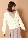 【SALE/85%OFF】E hyphen world gallery 袖タックカーディガン イーハイフンワールドギャラリー ニット カーディガン ホワイト ベージュ ブルー ピンク