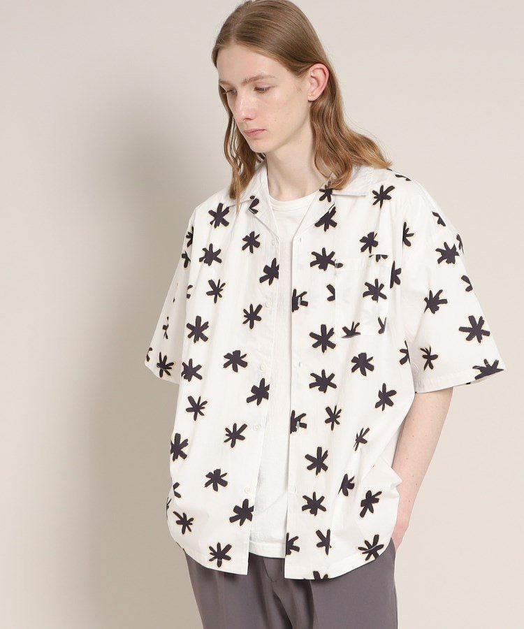 Dessin プリントシャツ デッサン トップス シャツ・ブラウス ホワイト ネイビー【送料無料】のサムネイル