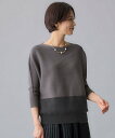 【SALE/40%OFF】自由区 S 【WEB限定・洗える】コットンストレッチホールガーメントドルマン ニット ジユウク トップス ニット グレー ブルー ネイ...