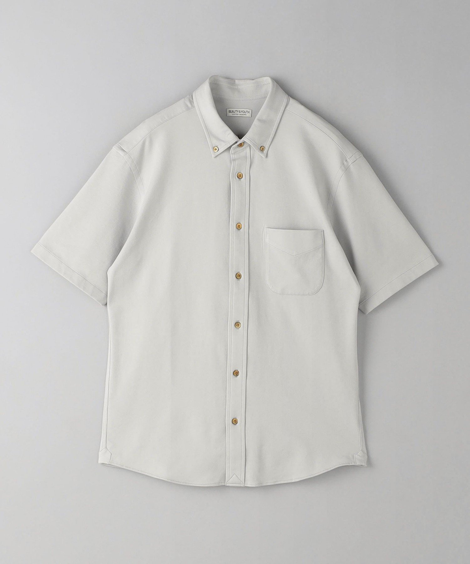 【SALE/50%OFF】BEAUTY&YOUTH UNITED ARROWS クイック ストレッチ シャンブレー ボタンダウン スリム ショートスリーブ シャツ -ストレッチ 吸水速乾- ユナイテッドアローズ アウトレット トップス シャツ・ブラウス ネイビー ホワイト グレー【送料無料】