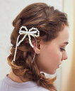 Maison de FLEUR パールサテンリボンバレッタ メゾン ド フルール ヘアアクセサリー その他のヘアアクセサリー ブラック