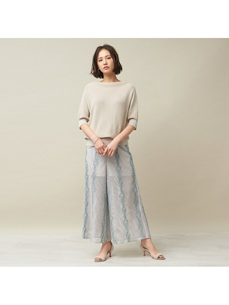 qualite スクエアレースエンブロパンツ カリテ パンツ その他のパンツ グリーン