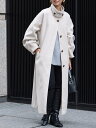【SALE/33%OFF】Chez toi ベルト付スタンドネックロングコート シェトワ ジャケット・アウター その他のジャケット・アウター ブラック ホワイト...