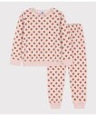 【SALE/10%OFF】PETIT BATEAU ベロア長袖パジャマ プチバトー インナー・ルームウェア パジャマ ピンク【送料無料】