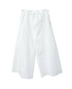 PLAIN PEOPLE ボイルド コットンスーパーワイドシルエットクロップドパンツ プレインピープル パンツ その他のパンツ ホワイト ブラック【送料無料】