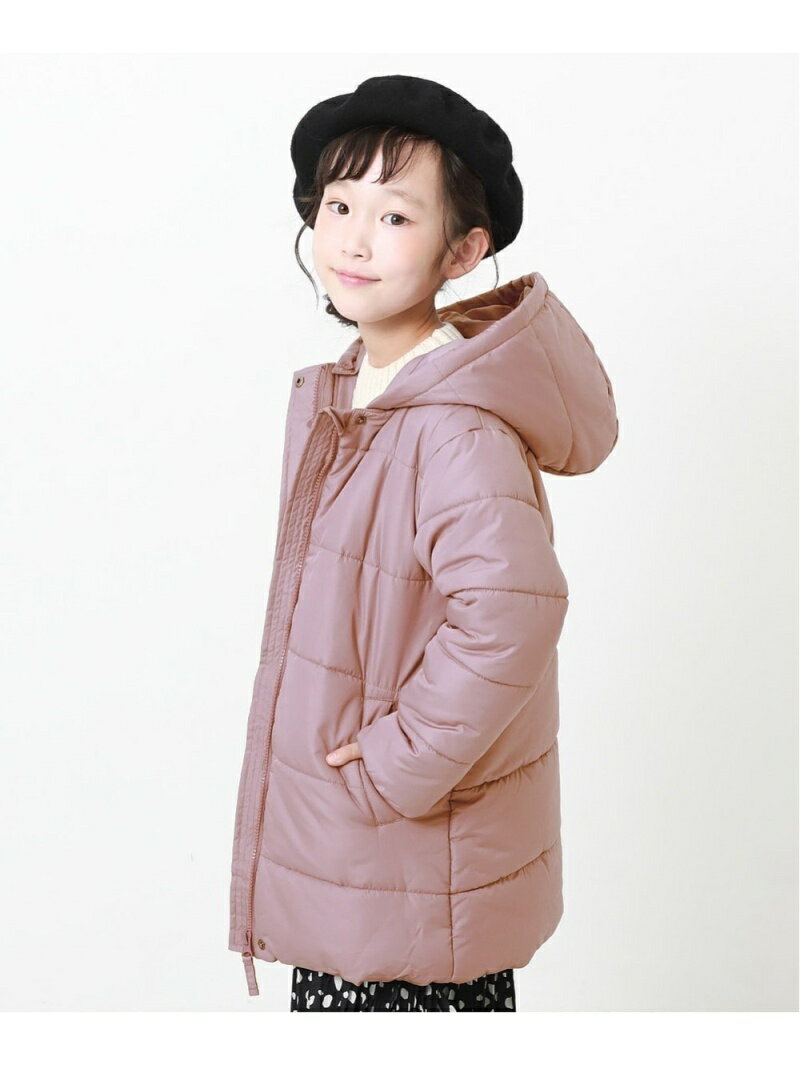 【SALE／10%OFF】devirock 洗える中綿ロングコート ジャケット アウター デビロック 子供服 キッズ デビロック ジャケット・アウター ダウンジャケット・ダウンベスト パープル グレー