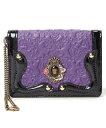 ANNA SUI セルパン 二面パスケース パープル クイーポ 財布・ポーチ・ケース その他の財布・ポーチ・ケース ブラック パープル グリーン ゴールド レッ...