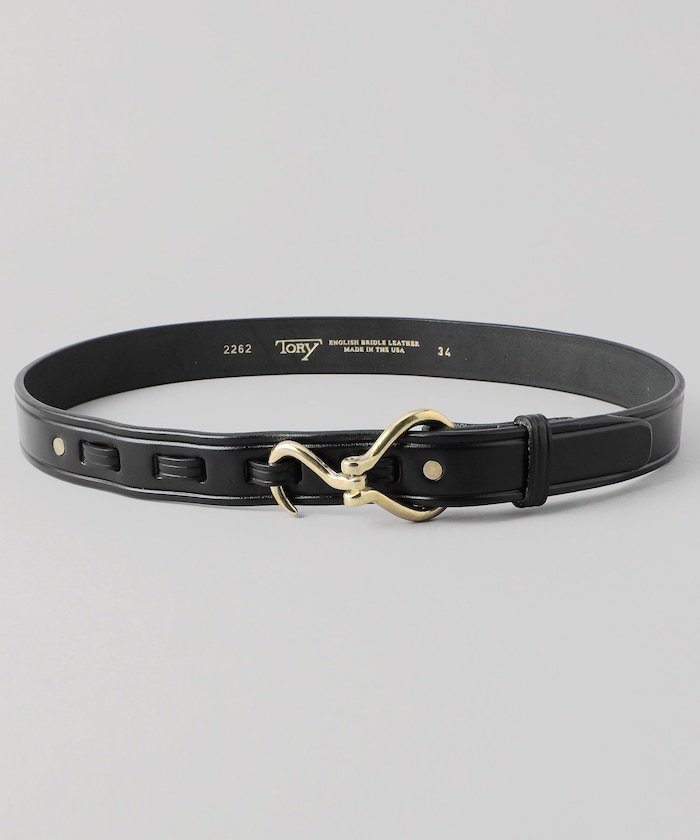 TORY LEATHER Creased Belt w/ Brass Hoof t[NXXgA t@bVG xg ubNyz