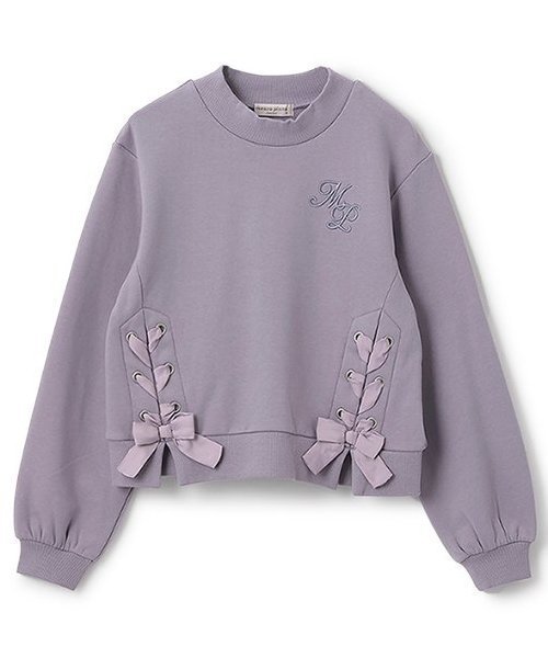 mezzo piano Junior ★レースアップトレーナー ナルミヤオンライン トップス スウェット・トレーナー ホワイト パープル【送料無料】のサムネイル