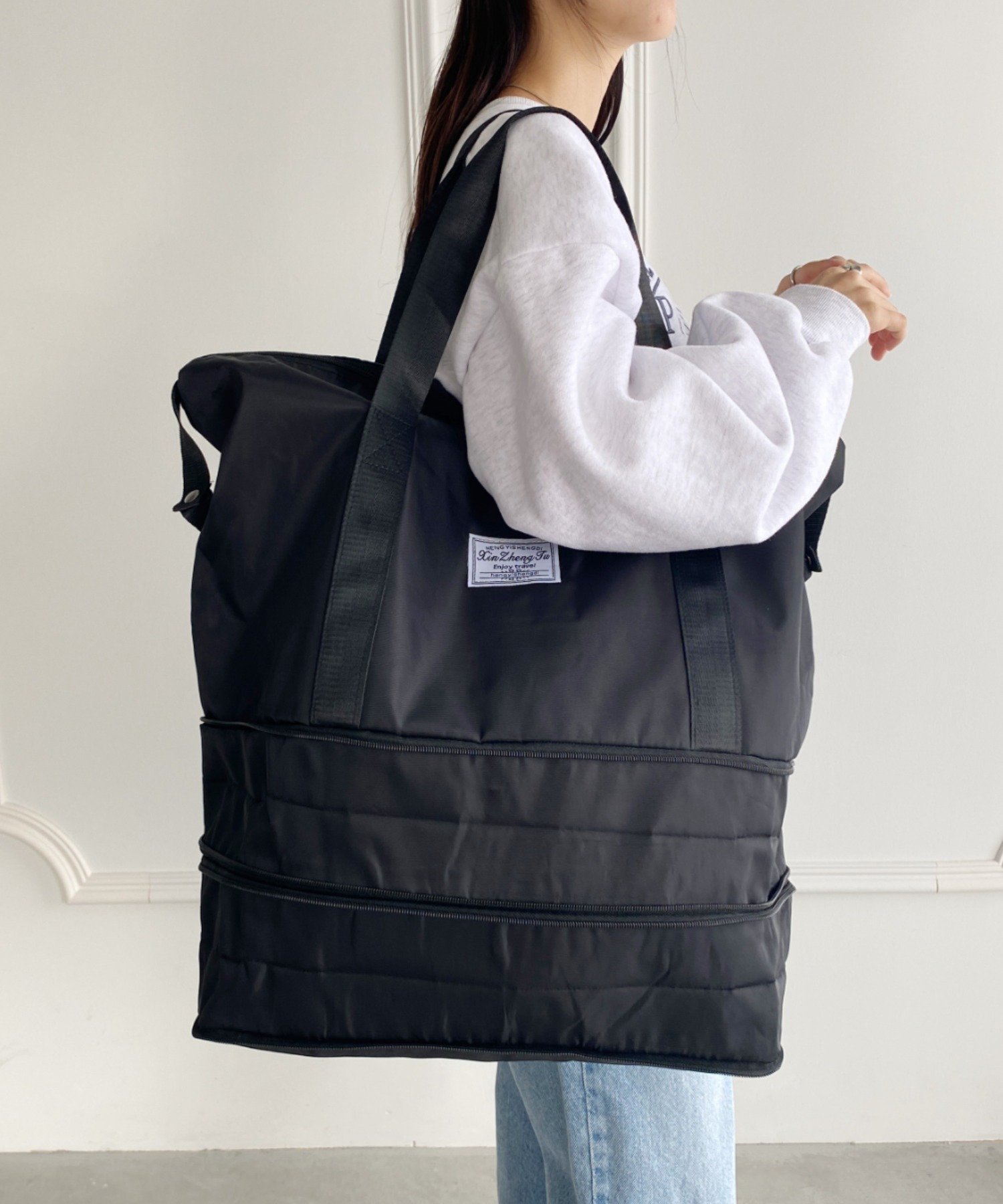 【SALE／59%OFF】wears 【大容量】2段階拡張トラベルバッグ アウトフィッターラボ バッグ ボストンバッグ グレー ブラック stylife-15522347 Rakuten Fashion サンプル画像3