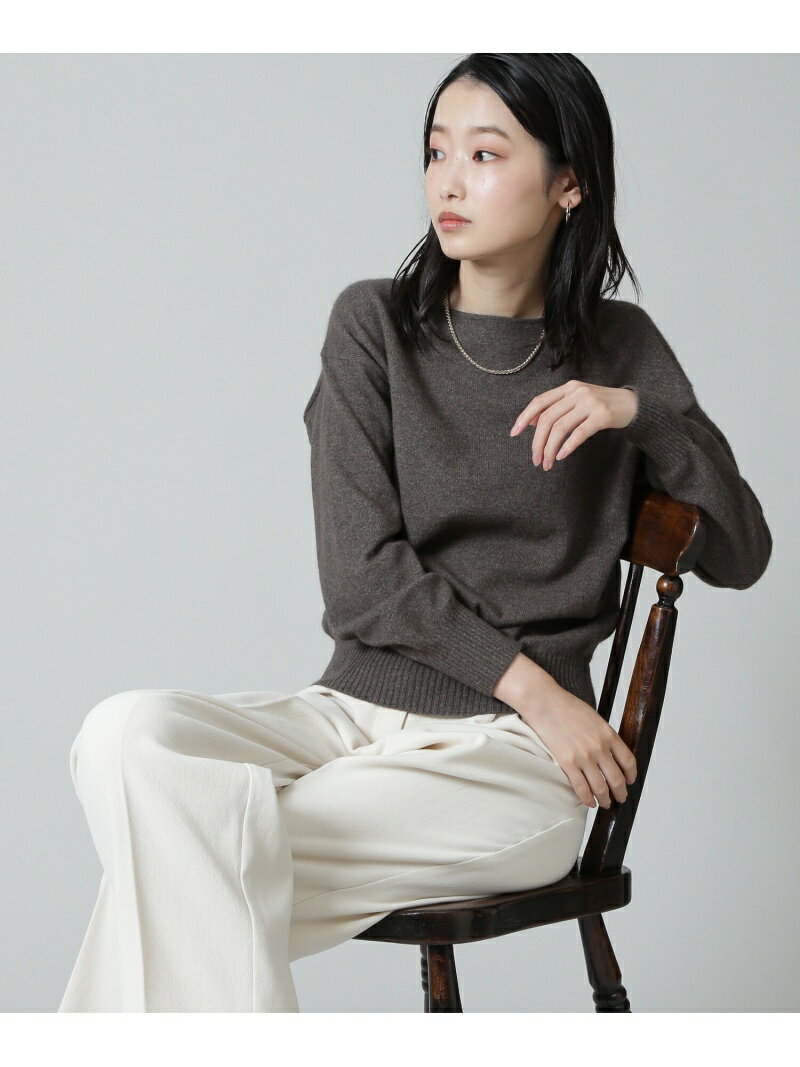 【SALE／10%OFF】NATURAL BEAUTY BASIC [洗える]フォックス混ジェントルタッチボートネック ナチュラルビューティベーシック トップス ニット グレー ホワイト ブルー【送料無料】のサムネイル