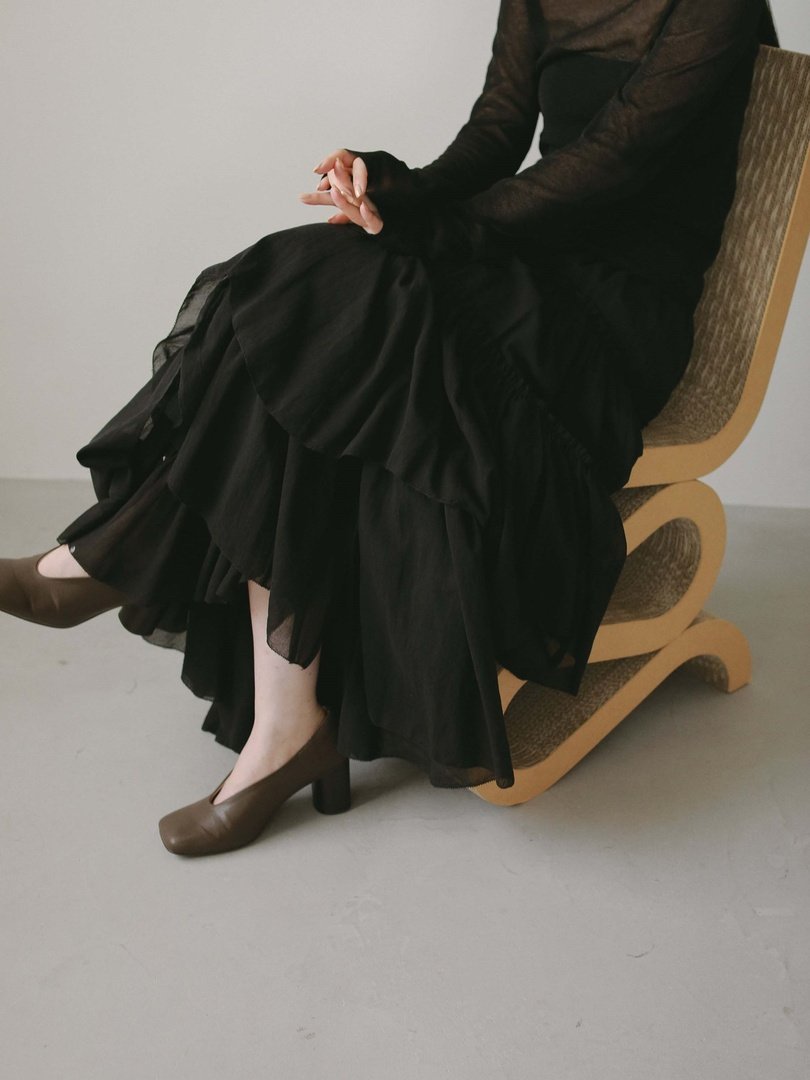 CASA FLINE コットンティアードスカート カーサフライン スカート ロング・マキシスカート ブラック【送料無料】のサムネイル