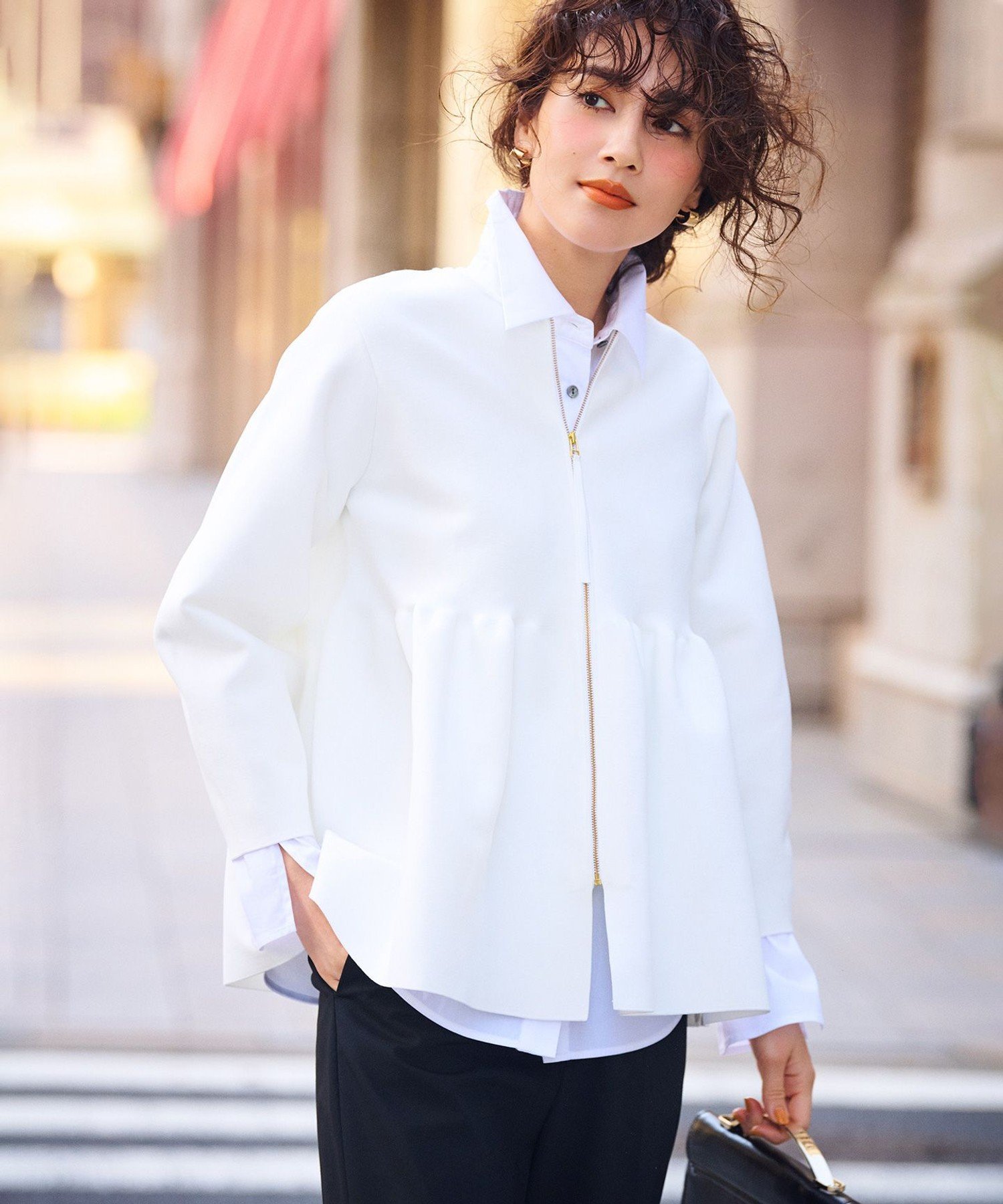 【SALE/30%OFF】UNFILO 【VERY×UNFILOコラボ】2WAY ペプラムカーディガン アンフィーロ トップス カーディガン ネイビー グリーン ホワイト ブラック【送料無料】