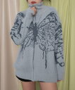 【SALE/40%OFF】WEGO LADY'S バタフライジップニット ウィゴー トップス ニット グレー ブラック