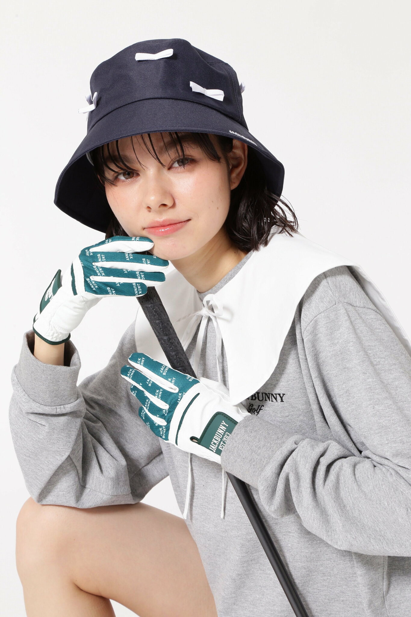 Jack Bunny!! 合皮皮革グローブ (両手用) (LADIES) ジャックバニー ファッション雑貨 手袋 ネイビー グリーン ホワイト イエロー【送料無料】