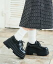 attagirl 厚底レースアップシューズ(145-1586) アタガール シューズ・靴 レースアップ・ドレスシューズ シルバー ブラック