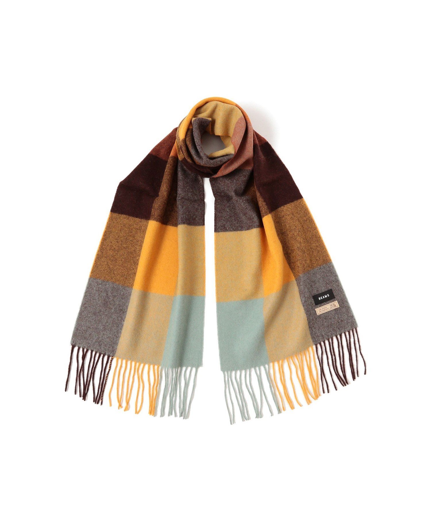 BEAMS ブロックチェック アルパカ マフラー ビームス メン ファッション雑貨 マフラー・ストール・ネッ..