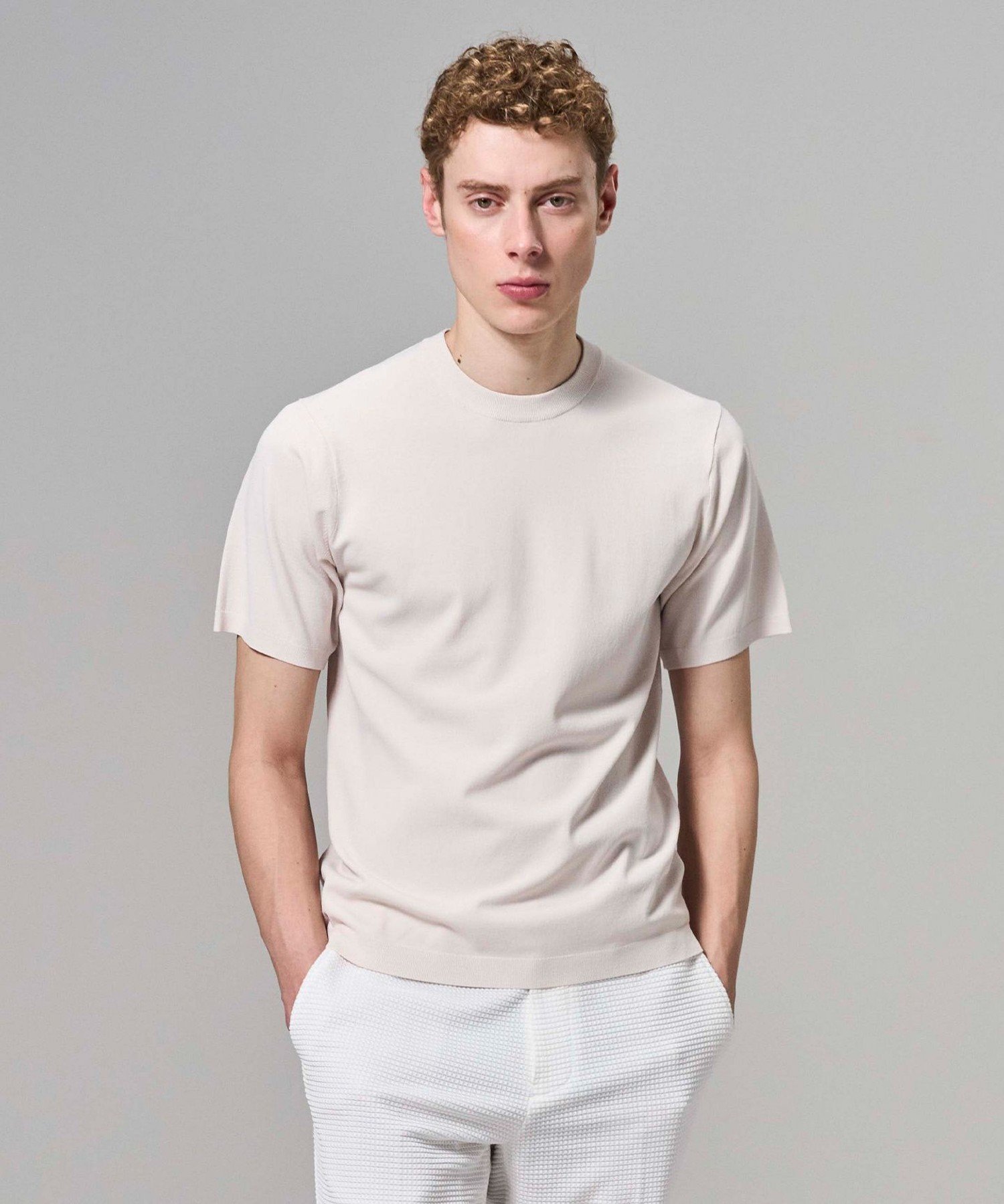Crew Neck - JOSEPH HOMME 【新色追加】リュクスレーヨン クルーネック半袖ニット ジョゼフ オム トップス ニット ホワイト ブラック【送料無料】
