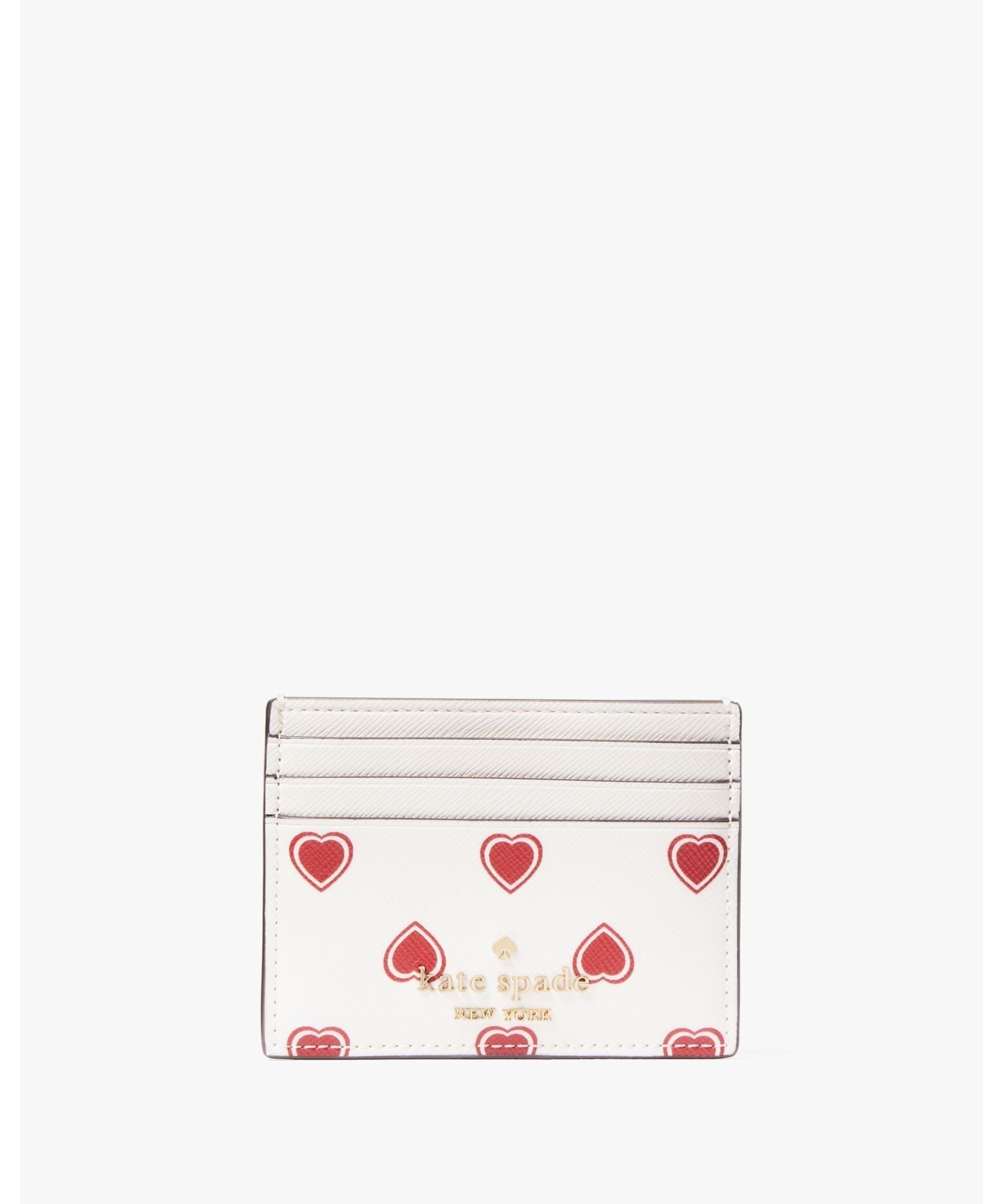 ケイト・スペード ニューヨーク 【SALE／50%OFF】kate spade new york マディソン ハートフェルト ジオ プリント ボックス スモール スリム カード ホルダー ケイトスペードニューヨーク 財布・ポーチ・ケース 名刺入れ・カードケース【送料無料】