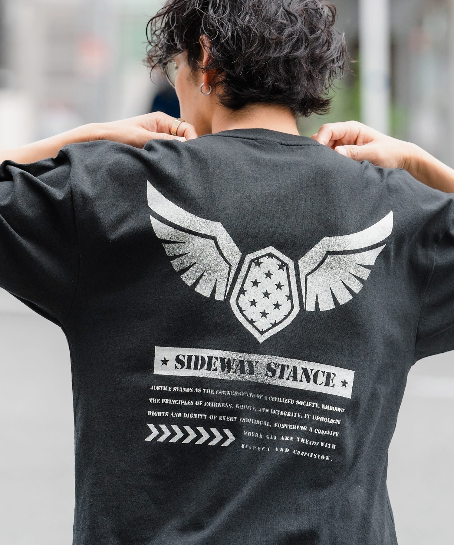 SIDEWAY STANCE SIDEWAY STANCE サイドウェイスタンス AF ミリタリー 半袖Tシャツ インプローブス トップス カットソー・Tシャツ ブラック ホワイト カーキグリーン