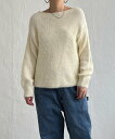 【SALE/45%OFF】LBC with Life フェザーヤーン畦ニットプルオーバー エルビーシー トップス ニット ホワイト グレー ブルー