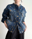 【SALE/20%OFF】fredy emue 刺繍ノーカラーデニムジャケット フレディ アンド グロスター ジャケット・アウター デニムジャケット ブルー【送...