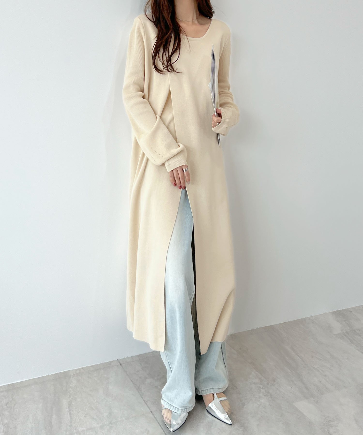 【SALE／46%OFF】Futier Land フロントオープンニットワンピース フューティアランド ワンピース・ドレ..