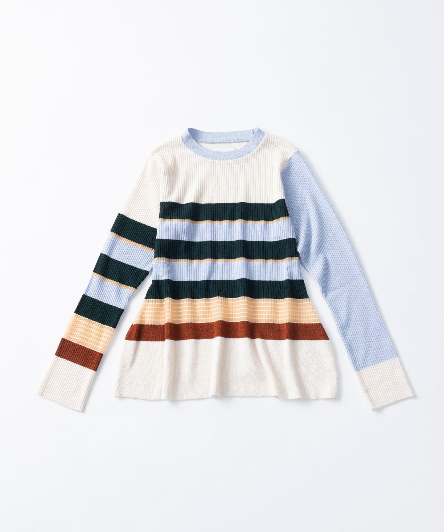 TRICOTE STRIPED RIB KNIT SWEATER トリコテ トップス ニット ホワイト ブラック【送料無料】