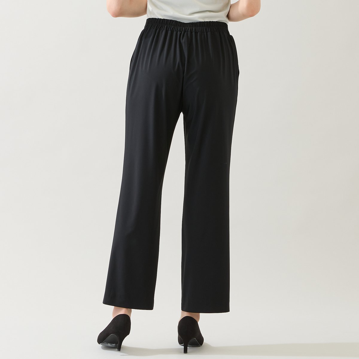 missel 【洗える・セットアップ可能・3L/4Lサイズあり】漆黒ストレートパンツ ミゼール パンツ その他のパンツ ブラック