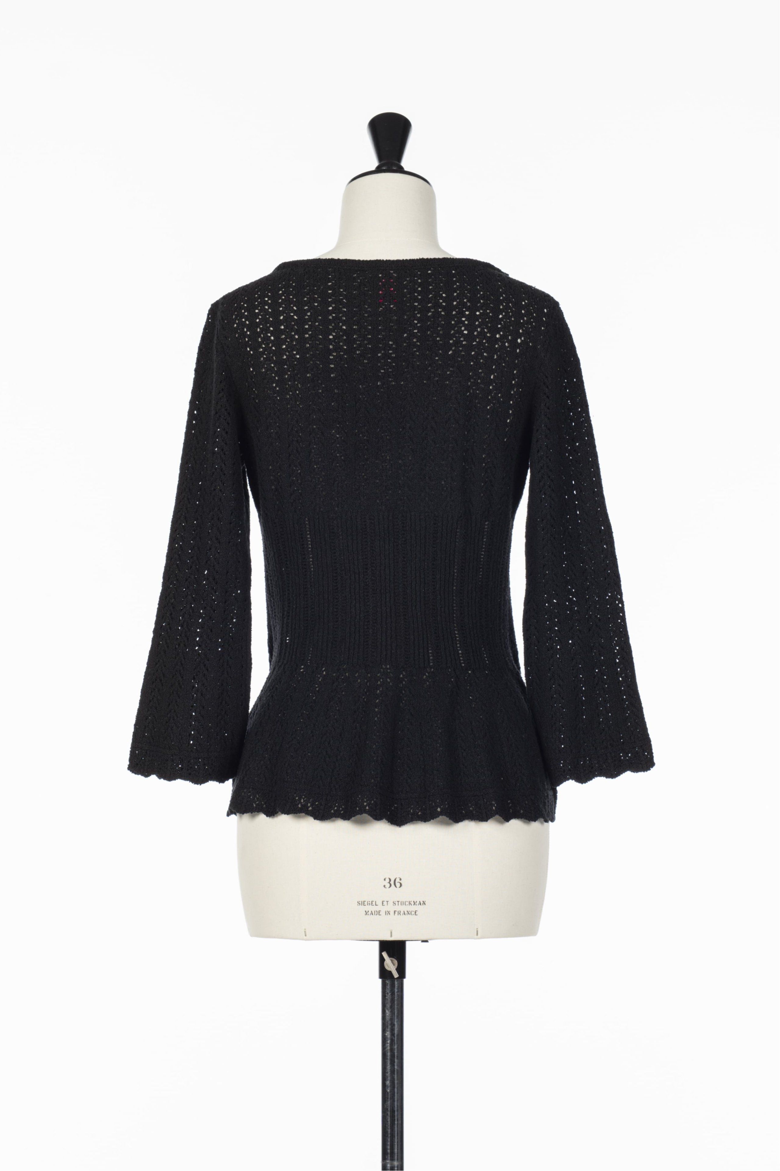FETICO BOUCLÉ KNIT LACE CARDIGAN フェティコ トップス カーディガン ブラック【送料無料】