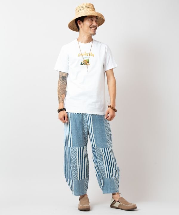 チャイハネ 【チャイハネ】エスボトヌスメンズTシャツ アミナコレクション トップス カットソー・Tシャツ ホワイト ベージュ