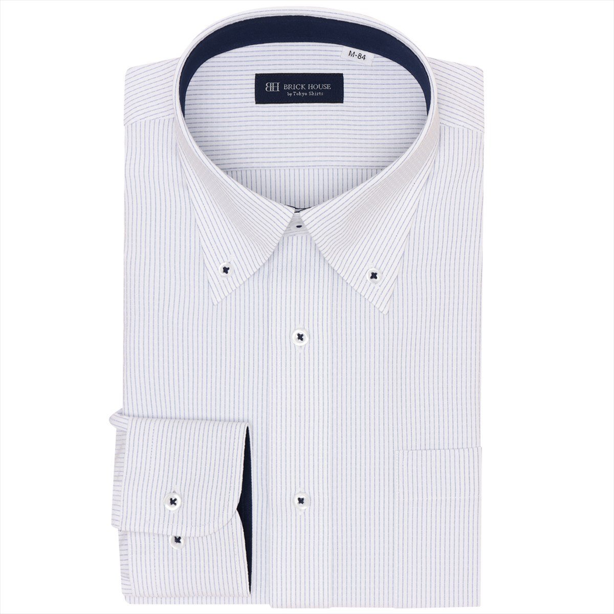 BRICK HOUSE by Tokyo Shirts 【吸水速乾】【COFREX】 ボタンダウン 長袖 形態安定 ワイシャツ BM01K502AB16B2C-13 トーキョーシャツ スーツ・フォーマル Yシャツ・カッターシャツ ブルー【送料無料】