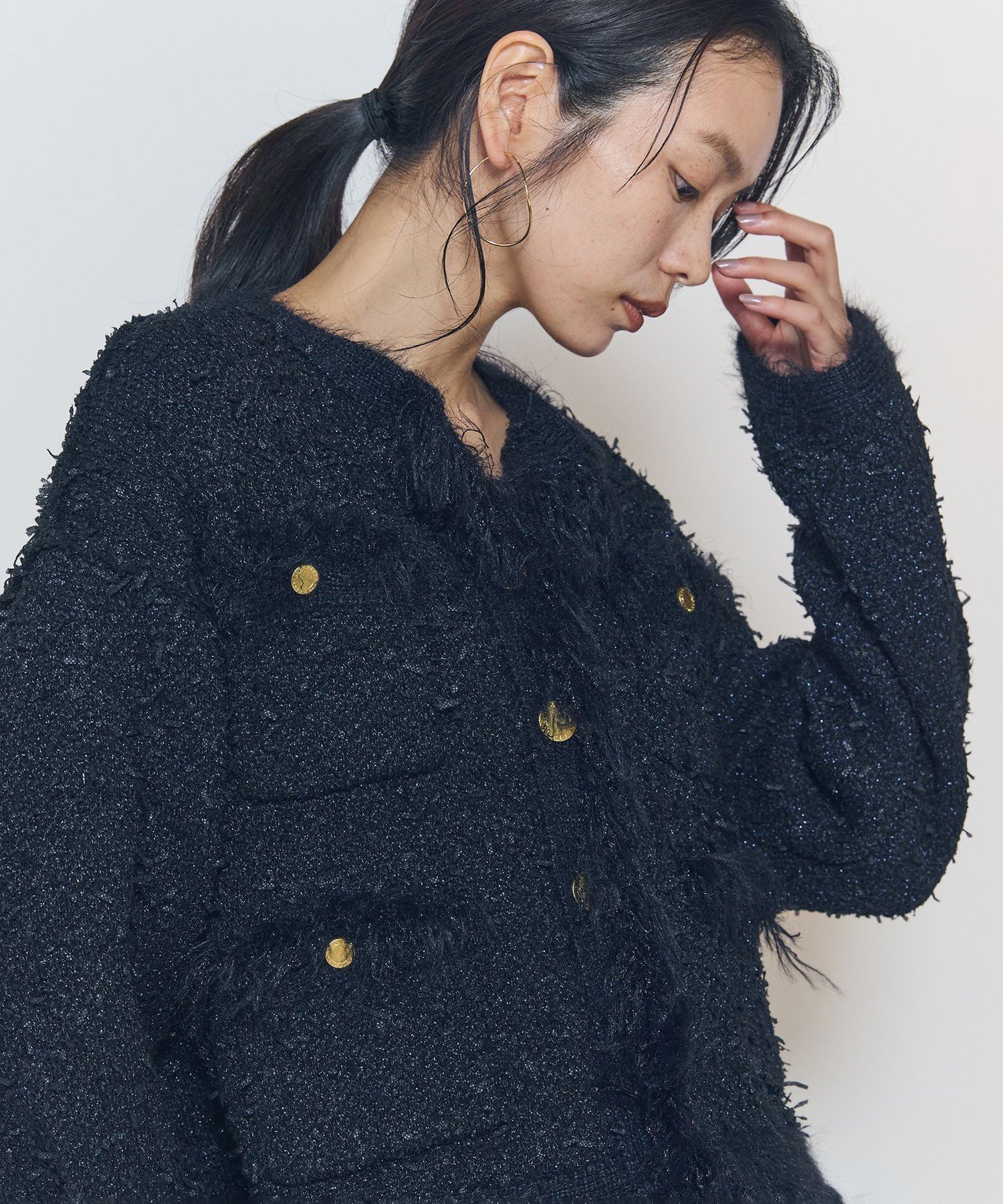 1er Arrondissement 【WEB限定カラーあり】"La Seine"ツイードニットジャケット プルミエアロンディスモン ジャケット・アウター その他のジャケット・アウター ブラウン ネイビー ホワイト