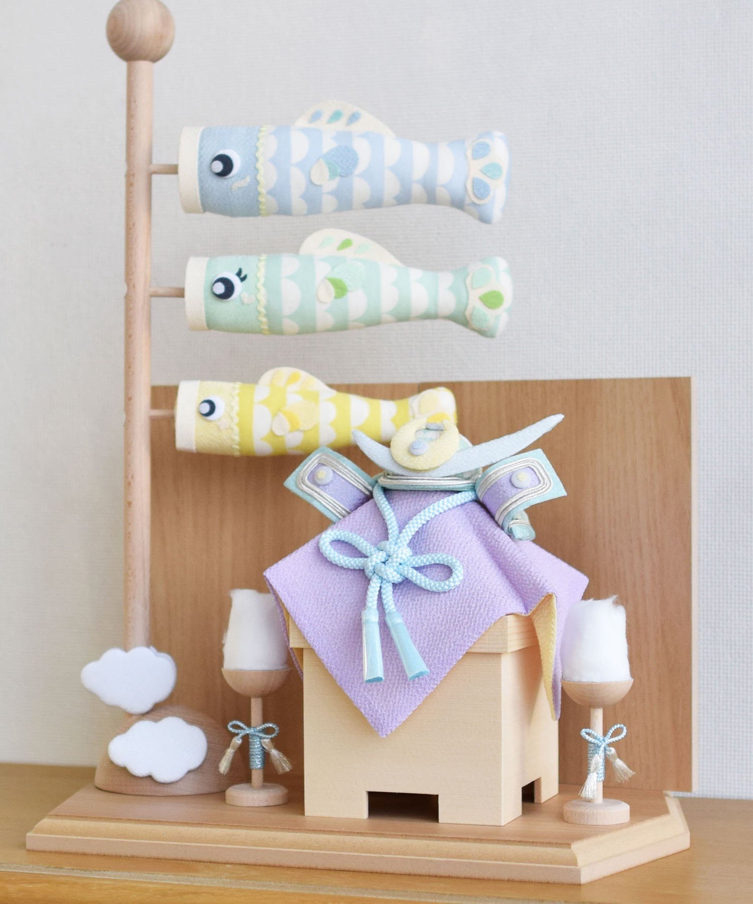 utatane 五月人形 コンパクト 兜飾り・鯉のぼり・三宝・屏風・松明・敷板セット ウタタネ インテリア・生活雑貨 その他のインテリア・生活雑貨 パープル【送...