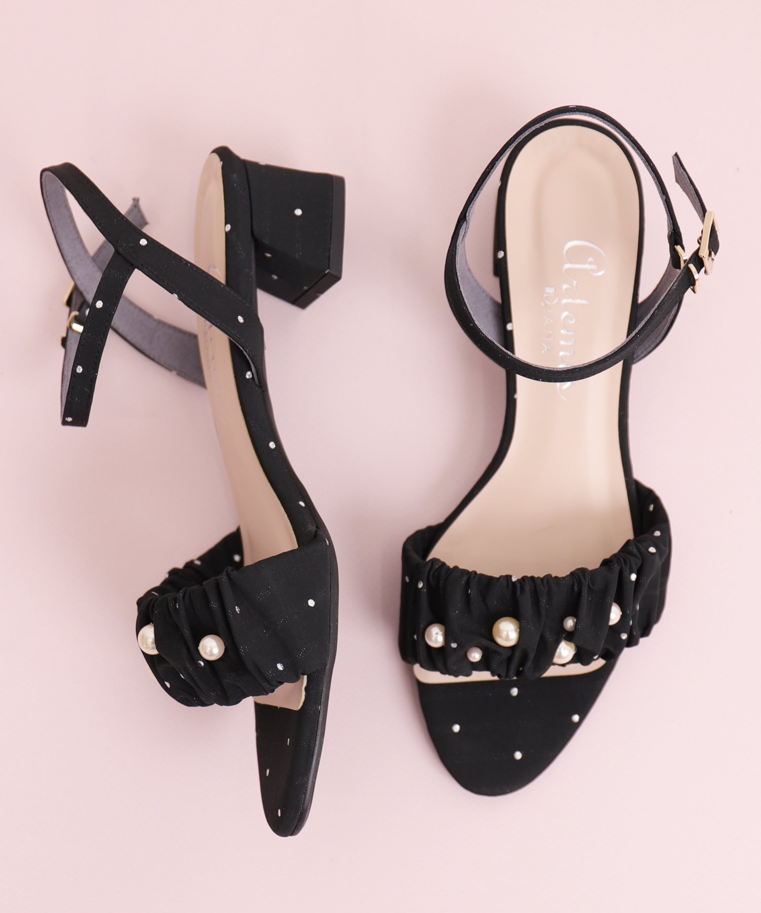【SALE／20%OFF】artemis by DIANA シャーリング*パール ストラップサンダル アルテミス バイ ダイアナ シューズ・靴 サンダル ブルー ベージュ【送料無料】