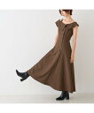 Rouge vif la cle 【一部店舗限定】アシメショルダーワンピース ルージュ・ヴィフ ラクレ ワンピース・ドレス シャツワンピース ブラウン【送料無料】
