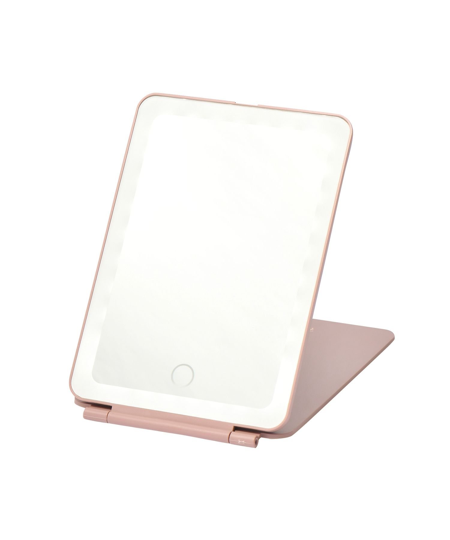 Francfranc LED 折り畳みミラー ピンク フランフラン メイク道具・美容器具 手鏡・メイクミラー ピンク