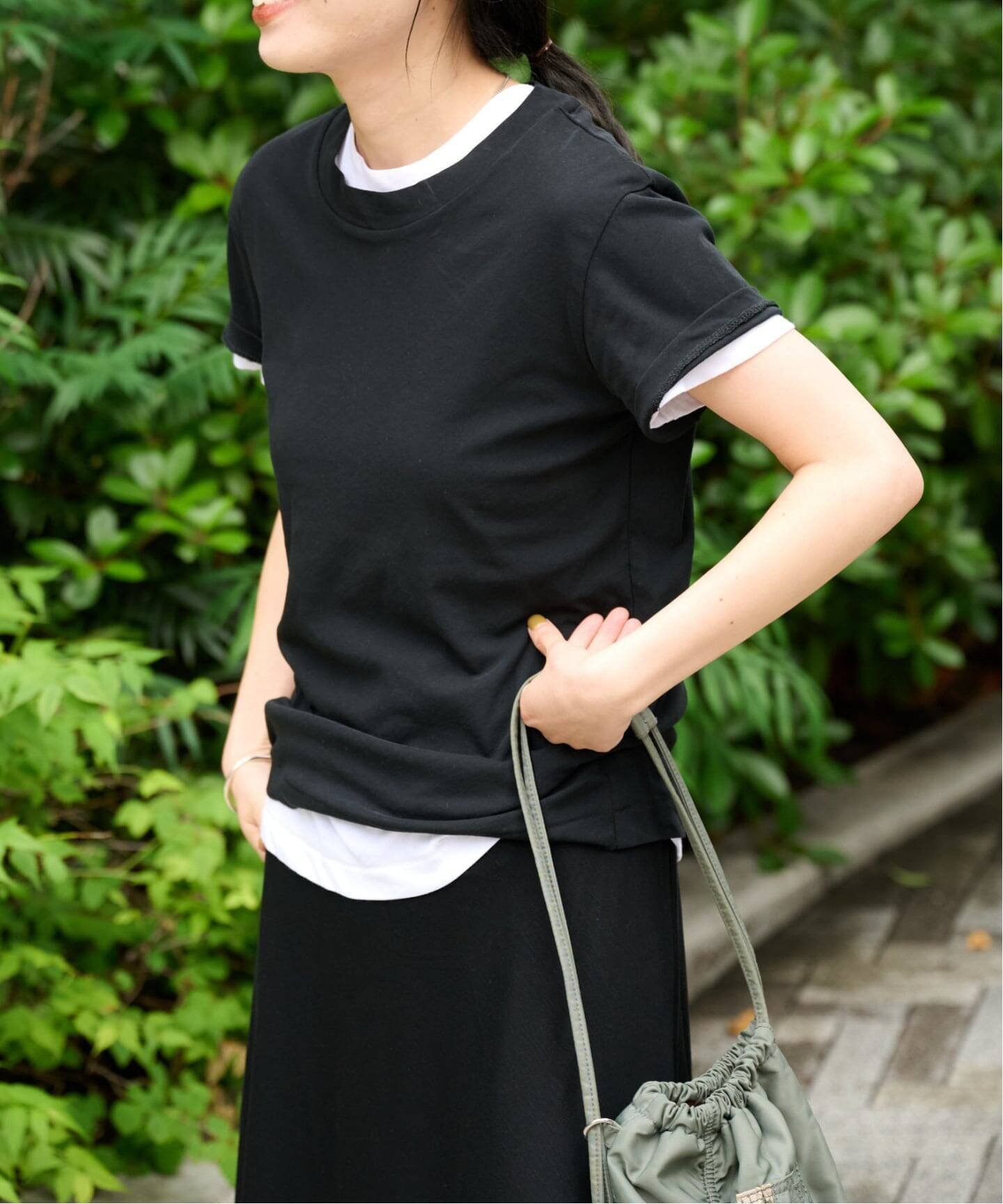 新色追加 ハイツイストコットンコンパクトTEE アウトドアプロダクツユージュアルシングス トップス カットソー・Tシャツ ホワイト ベージュ ブルー レッド ブラック ブラウン