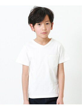 【SALE/20%OFF】devirock 無地VネックTシャツ 半袖 半そで デビロック 子供服 キッズ デビロック カットソー Tシャツ ベージュ ブルー カーキ グレー ブラック ホワイト グリーン
