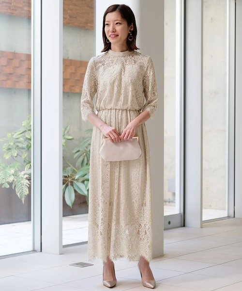 STRAWBERRY-FIELDS ヴィンテージレース ドレス ワンピース ストロベリーフィールズ ワンピース・ドレス ワンピース ネイビー ピンク【送料無料】のサムネイル