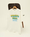 AMERICAN HOLIC 配色ロゴプリントTシャツ アメリカン ホリック トップス カットソー・Tシャツ ホワイト ベージュ