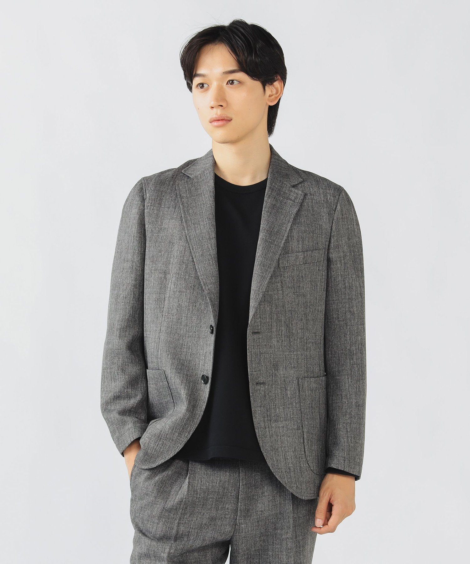 BEAMS HEART MEN ミックスツイード 2ボタンジャケット(S~XL・セットアップ対応) ビームス ハート ジャケット・アウター テーラードジャケット・ブレザー ネイビー グレー【送料無料】