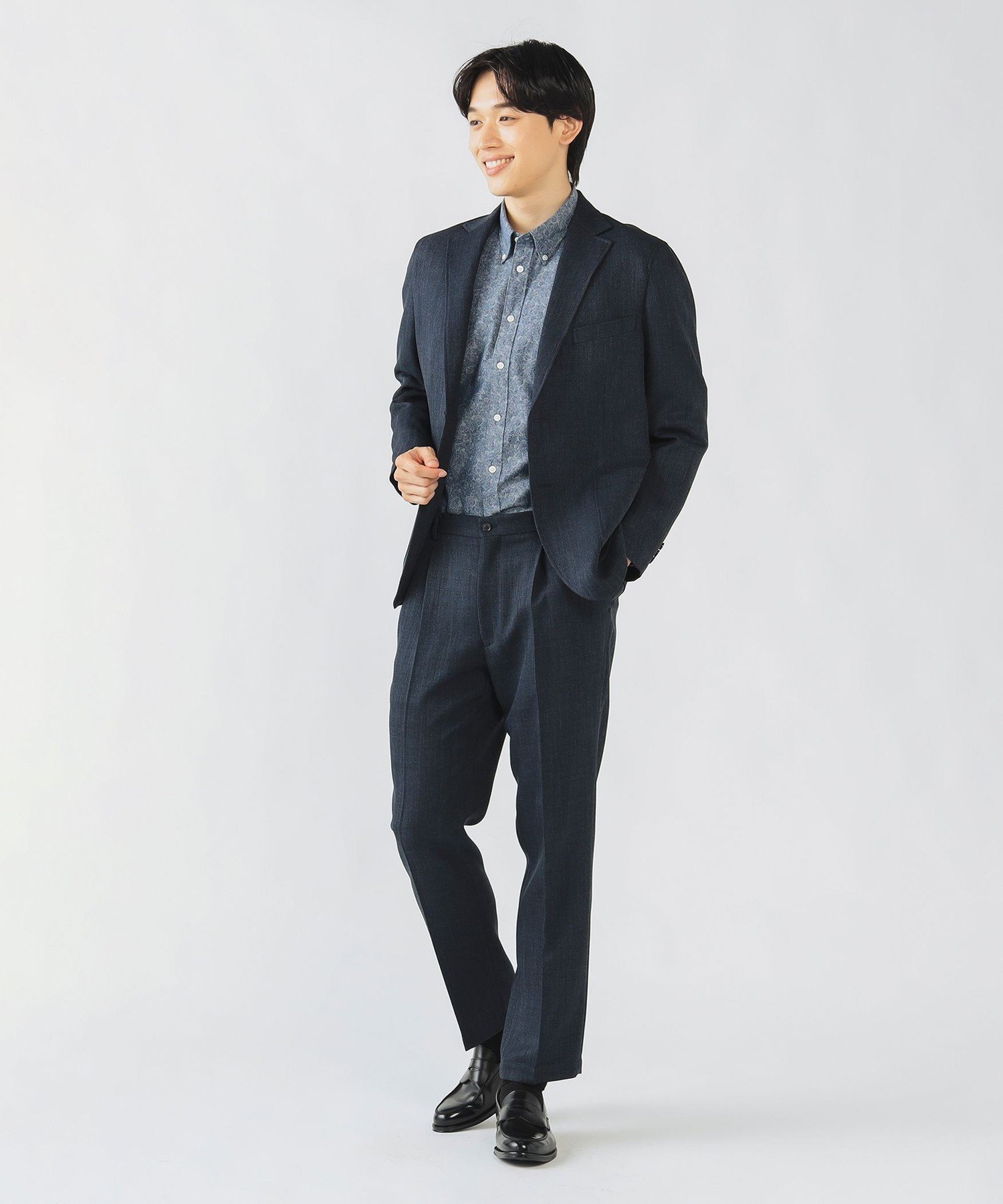 BEAMS HEART MEN ミックスツイード 2ボタンジャケット(S~XL・セットアップ対応) ビームス ハート ジャケット・アウター テーラードジャケット・ブレザー ネイビー グレー【送料無料】