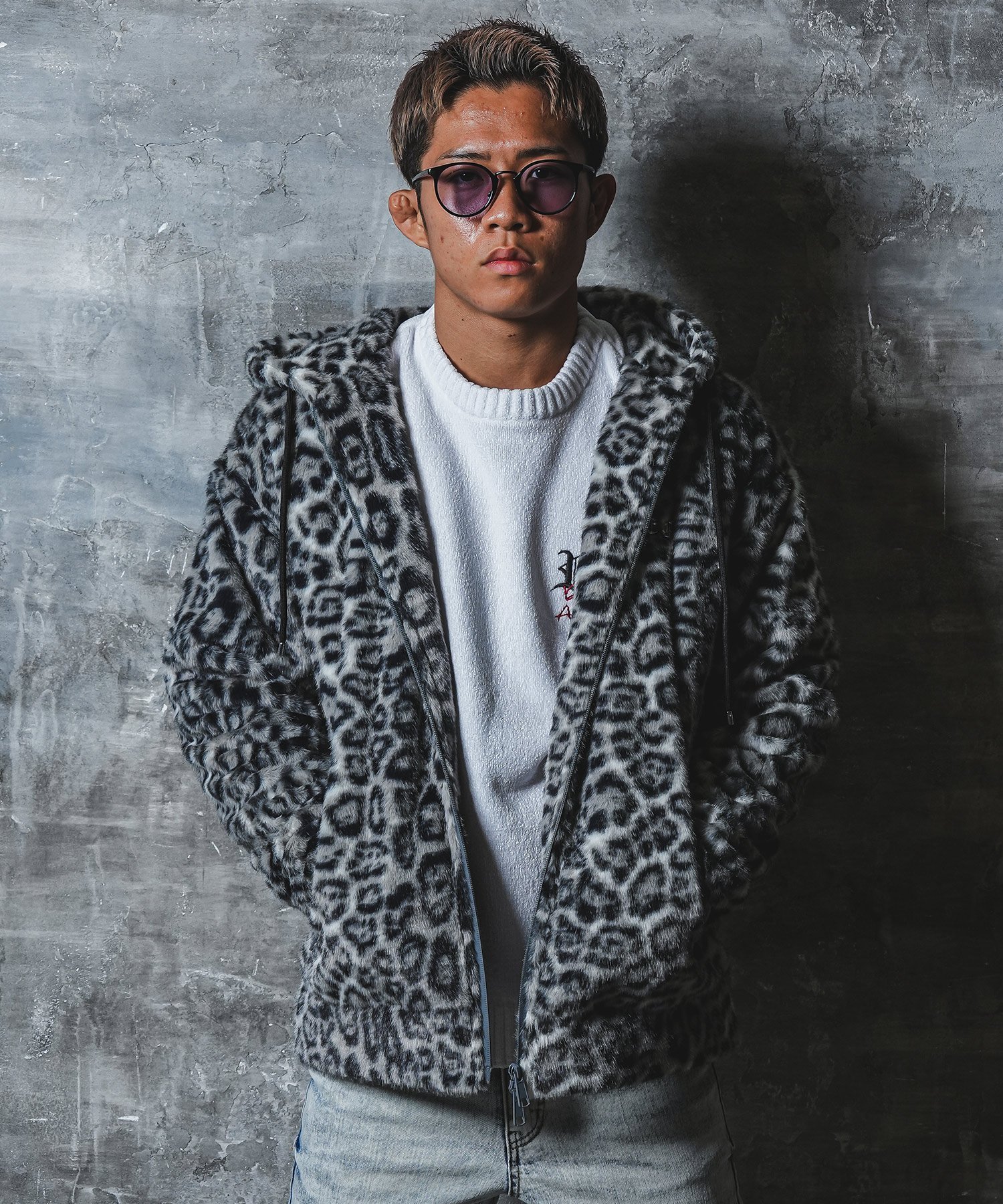 Retro Engine RTEG Leopard Fur Hoodie アダムスジャグラー ジャケット・アウター その他のジャケット..